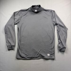Nike Pro Fitted Long Sleeve Shirt Men's XL Mock Neck Gray Performance Baselayer